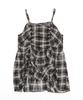 WEGO Drawstring Cami Size Black Check Women's Dress, Girly, Fall/Winter, F,