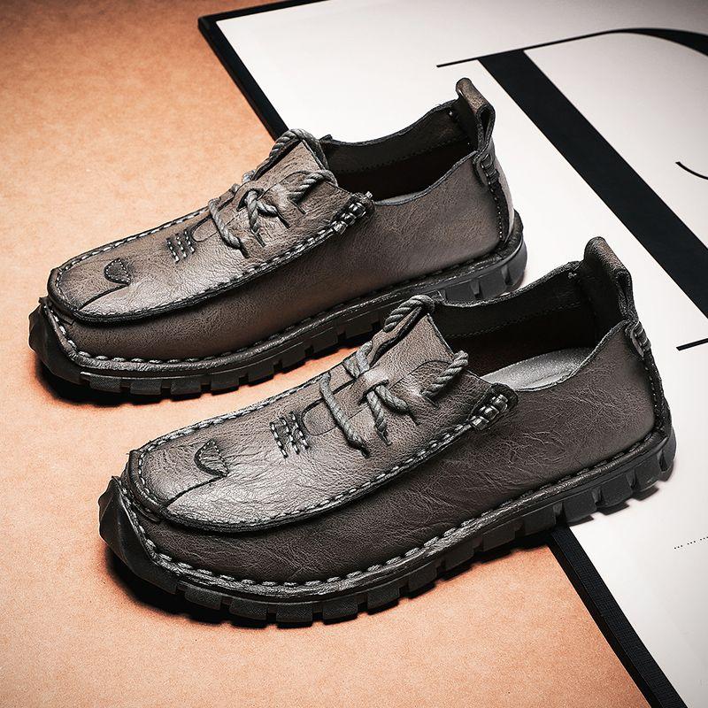 

Мужская повседневная кожаная обувь на плоской подошве на весну и осень 43