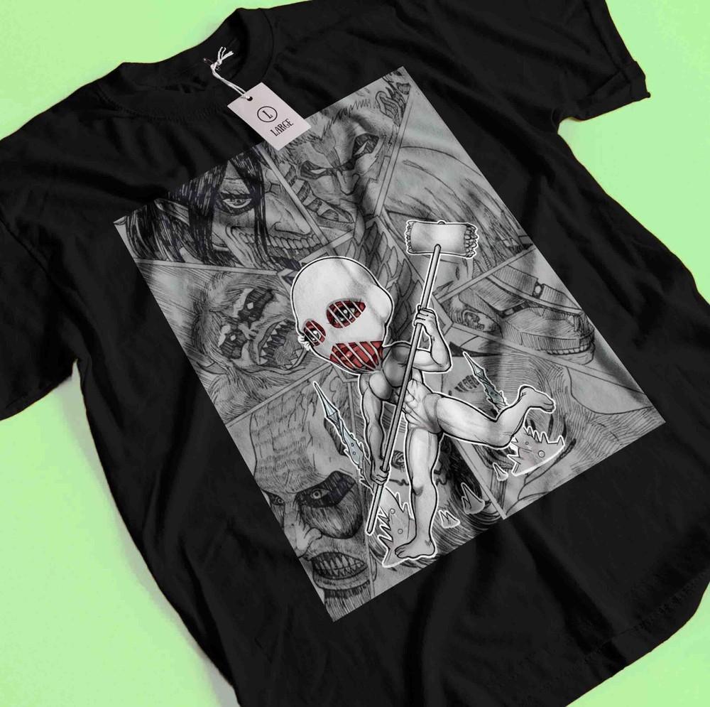 

Attack On Titan Shirt Warhammer T-Shirt Eren Mikasa Tshirt Levi AOT Erwin Tee 4XL