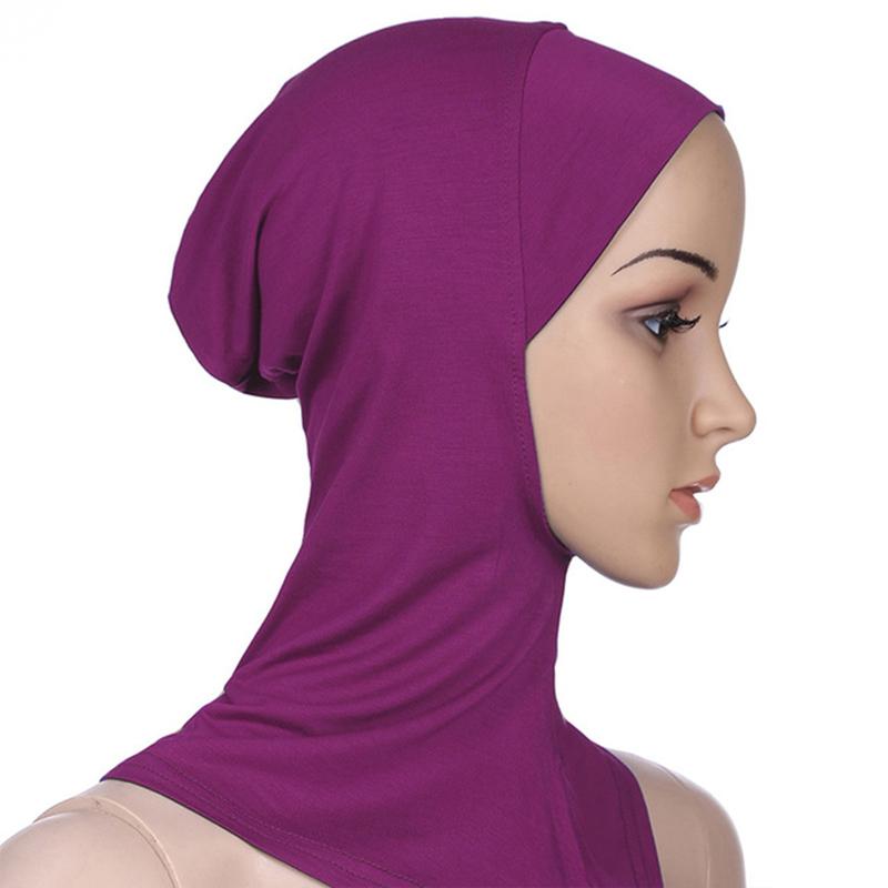 New Fashion Muslim Underscarf Women Veil Hijab Islamic Soft Cotton Solid Color Elastic Comfortable Breathable Casual Turbans