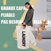 Panier à linge pliable 125L 44×44×80 cm - tissu Oxford 600D imperméable, poignées rembourrées (Beige)