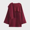 Women's Asymmetric Knitted Scarf Jacket - Fall/Winter 2024 European & American Style