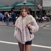 Imitation Fur Coat with Large Lapel and Short Fur Coat High Quality and Environmentally Friendly Fashion Imitation Fox Fur Coat