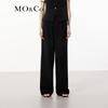 MO&Co. Women's Paneled Satin Drawstring High-Waist Wide-Leg Trousers