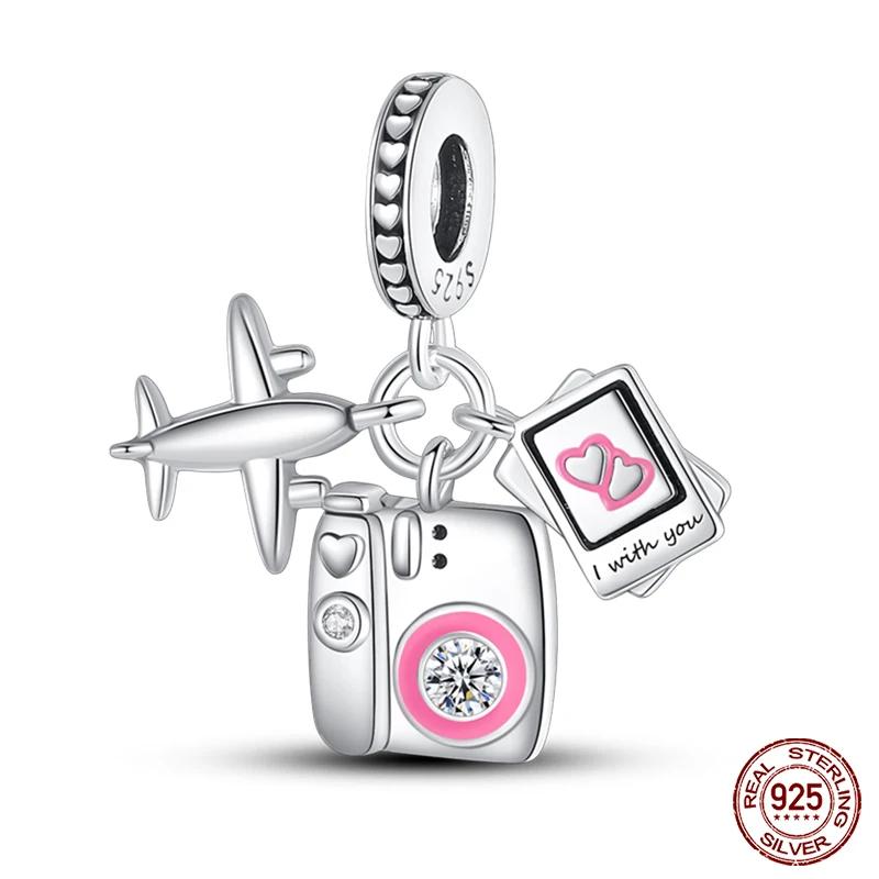 Fashion Copper Travel Aircraft Series Charms Beads Fit Original Bracelets Diy Anniversary Jewelry For Women