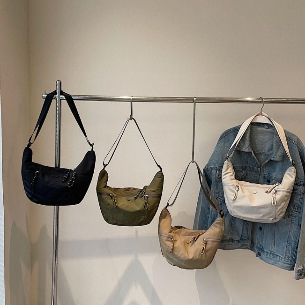 Large Capacity Nylon Dumpling Bag Japanese Style Sports Shoulder Bag Fashion Underarm Bag Outdoor