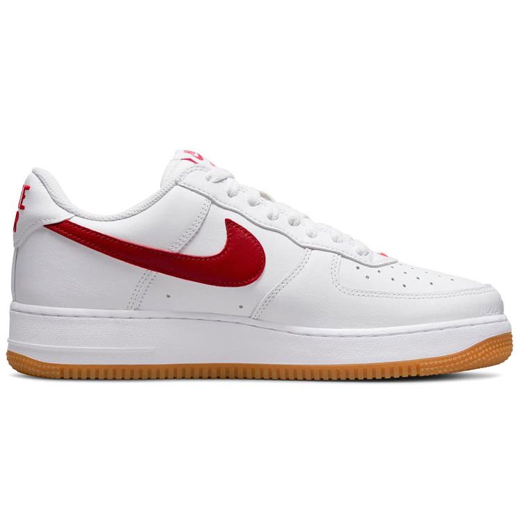 Nike Air Force 1 Low Color of the Month - White University Red Unisex Sneakers Gum-Yellow DJ3911-102