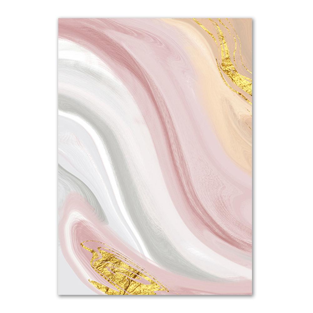 Abstract Gold Foil Modern Lines Pink Canvas Art Paintings For Living Room Bedroom Posters And Prints Wall Poster Home Decor