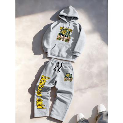 Autumn and Winter Casual Sports Two Piece Set, Hooded Top Paired with Wide Leg Pants, Comfortable and Breathable Suitable for Daily Travel