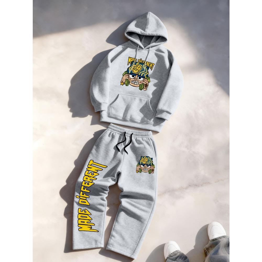 Autumn and Winter Casual Sports Two Piece Set, Hooded Top Paired with Wide Leg Pants, Comfortable and Breathable Suitable for Daily Travel