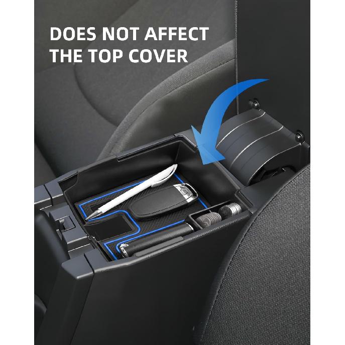 Armrest Organizer for 2019-2026 Toyota Corolla & 2022-2026 Corolla Cross with Removable Rubber Mat, Center Console Tray Custom for Toyota Corolla