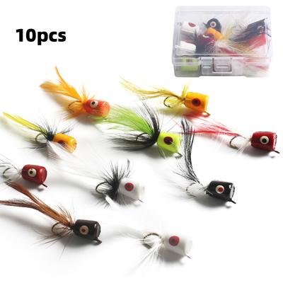 Bass Hooks Fliegenfischen Popper-Köder für Sunfish Bluegill Crappie Bass Panfish Topwater Popper Fly