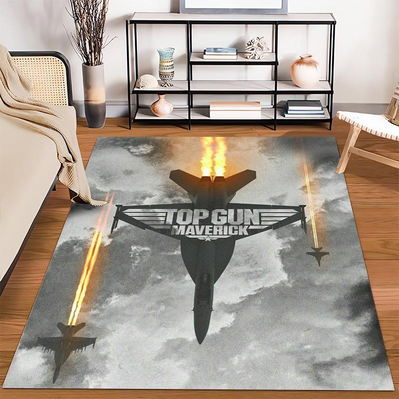 Top Gun Maverick Fighter Jet Theme Carpet with Gray Cloud Design Suitable for use as an anti-slip for living room bedroom sofas