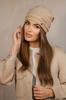 Women' Woolen Hat Decorated with Corals, Camel Color, Kamea-Sakura