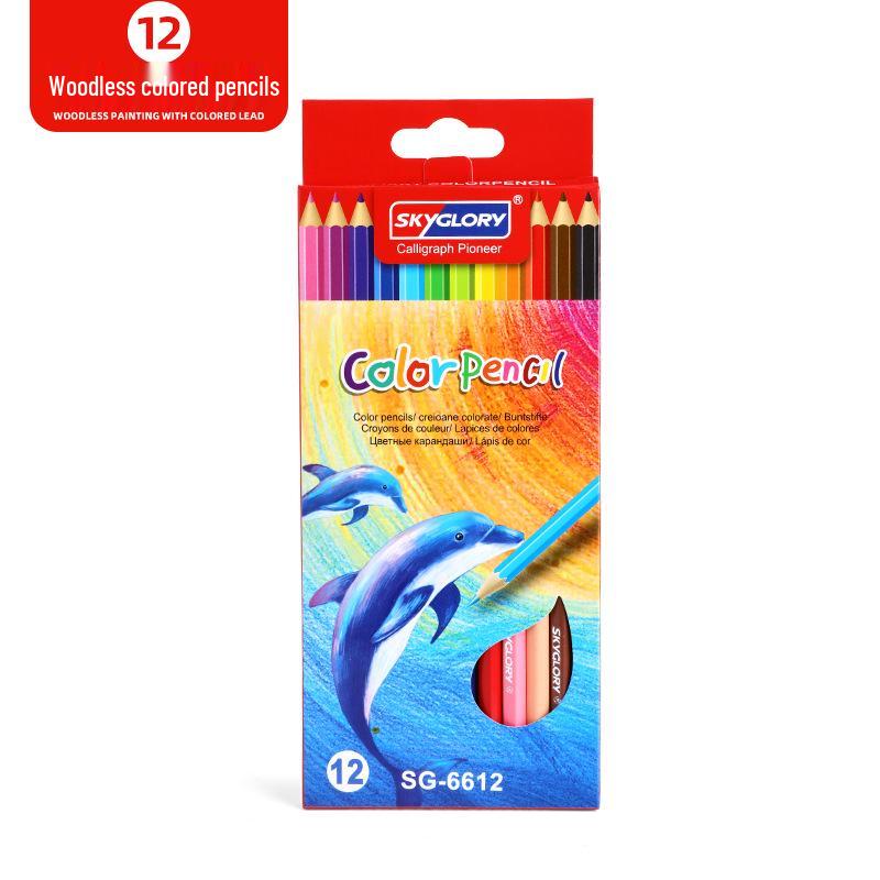 Eco-Friendly Hexagonal Oil-Based Colored Pencils - 48 Color Set for Students