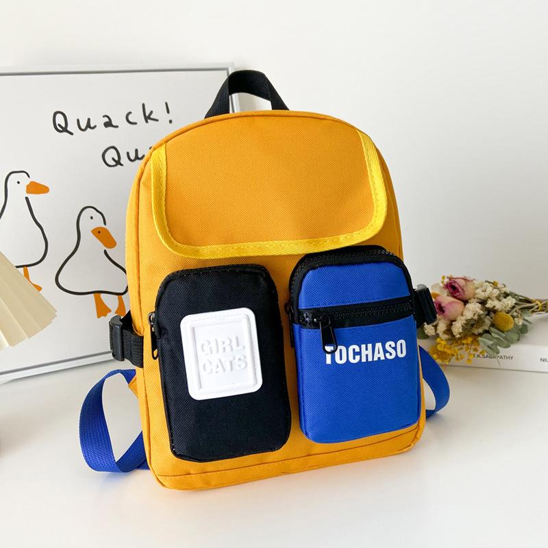 

Детский рюкзак с контрастными буквами, красивый маленький мальчик, школьный рюкзак для детского сада, корейская версия рюкзака для дошкольников для мальчиков и девочек жёлтый