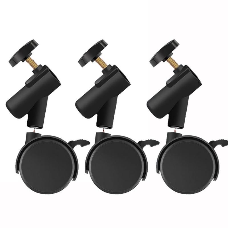 3Pcs Photography Light Stand Rollers with Brake System 360 Degree Rotation for Professional Photo Studios чёрный