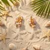 Imitation Perlen Kristall Traubenperlen Hängeohrringe für Damen Weiße Harz Seestern Ohrringe Boho Sommerurlaub Schmuck Geschenk