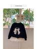 Girls' Bow Long Sleeve Round Neck Sweatshirt - Sweet Autumn/Winter Casual Top