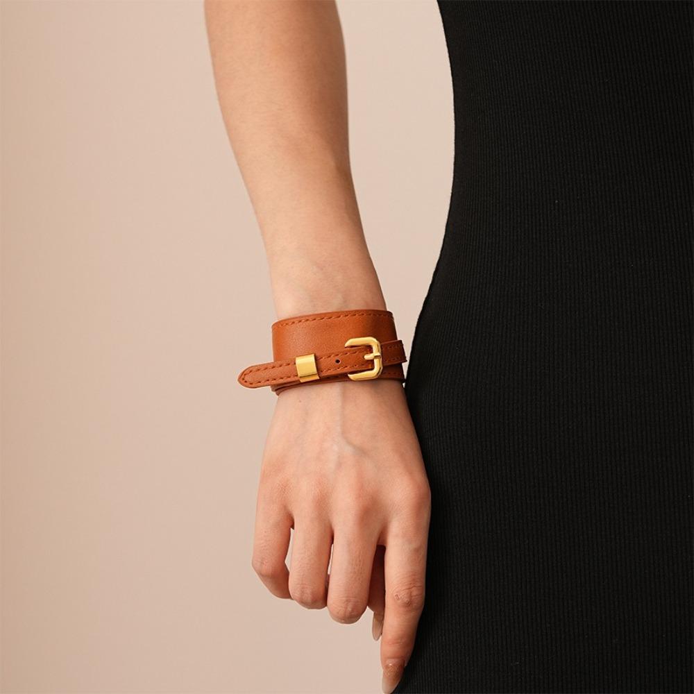 Buckle Clasp Leather Bracelets Bohemian Hand Jewelry Classic MultiLayer Bangles Men
