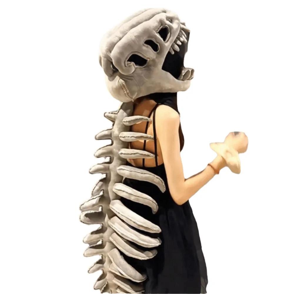 75/100/120cm Dinosaurusskelet Kostuum Set Verkleedkleding Pluche Speelgoed Feest Cosplay Speelgoed Kind Volwassene Verkleed Creatief Grappig Cadeau beige