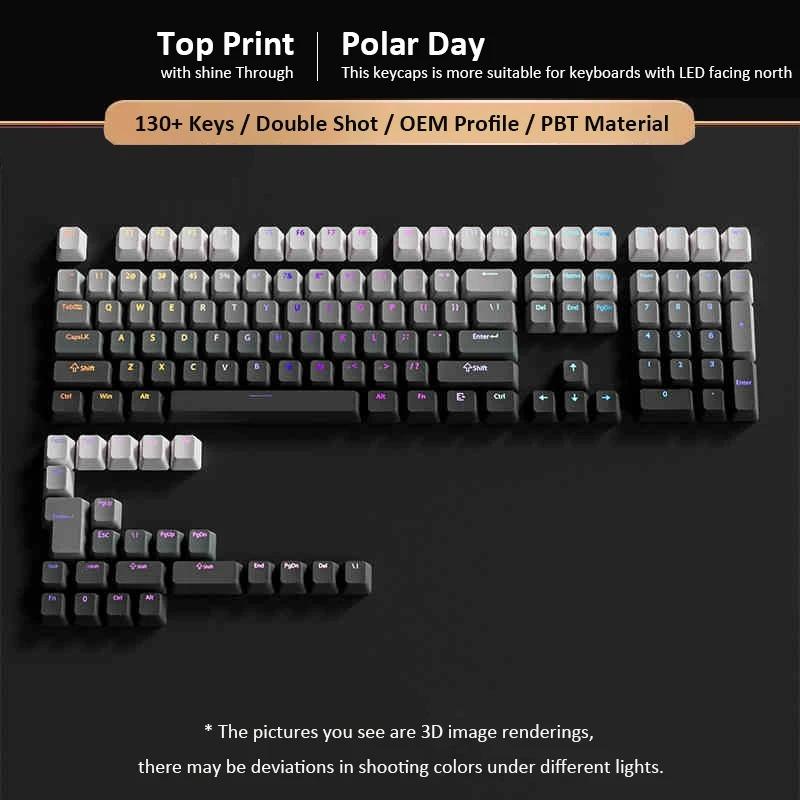 Xiaomi 133+ Keys Black Cherry Profile Double Shot Shine Through PBT Keycaps RGB Backlit Keycaps for Cherry Gateron MX Switches Keyboard