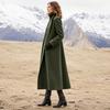 Women's Casual Long Wool Coat Extra Length for Winter Outerwear