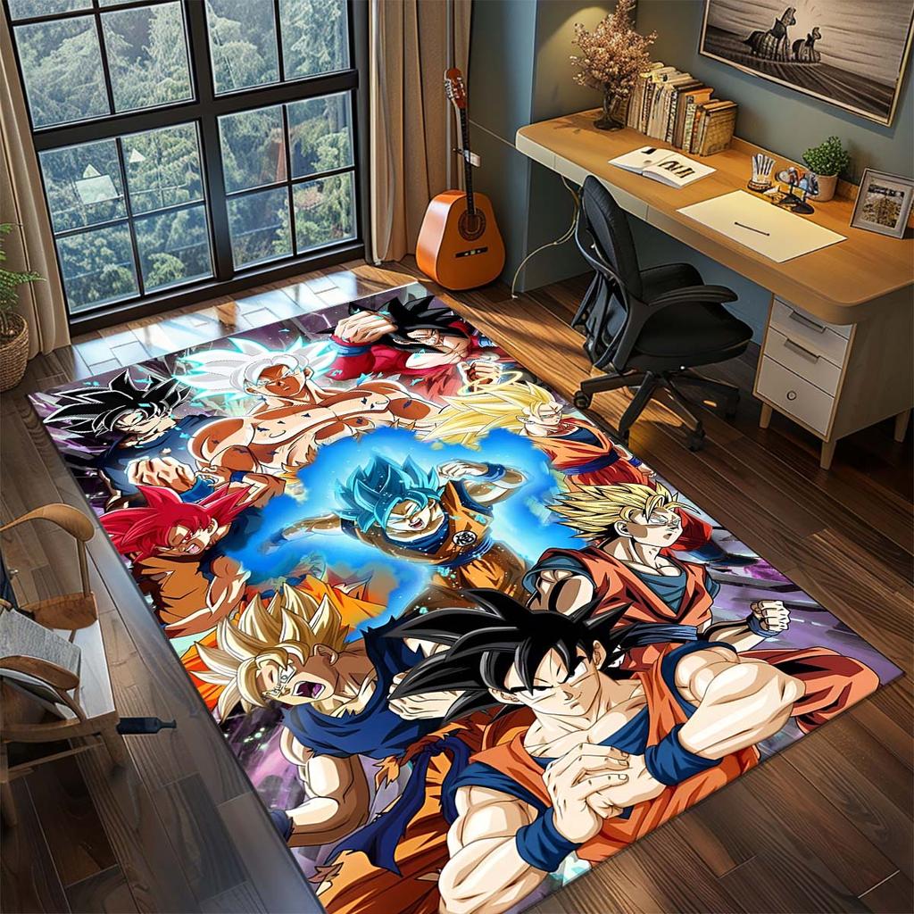 Dragon Ball Goku Anime Rug Carpet Large Area Rug Non Slip Washable Floor Mat Gamer Room Bedroom Home Decor -QJY