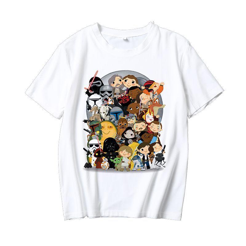 Star Wars Collaboration Series Children and Adults Shortsleeved Tshirts Trendy Roundneck Loose Summer Style