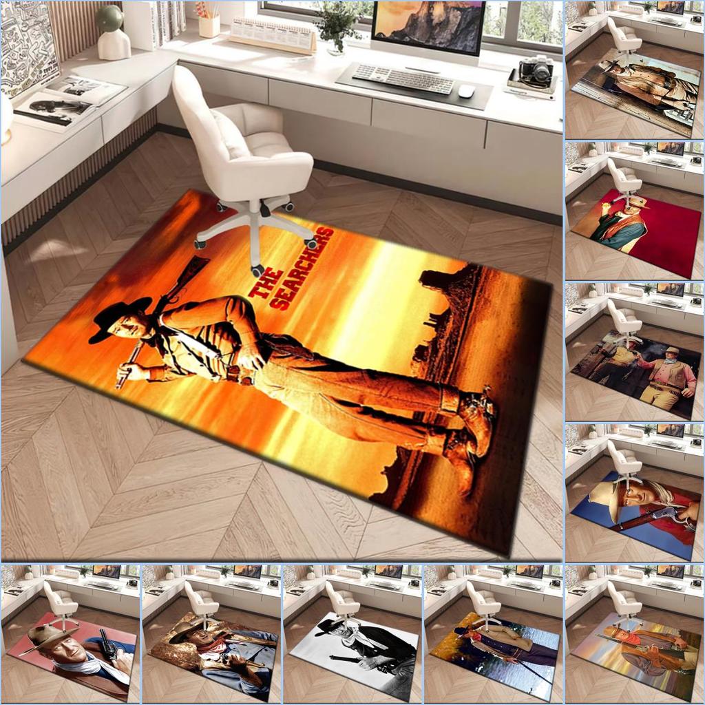 1pc John Wayne with a gun Carpet Rug for Living Room Bedroom Home Sofa Decoration,Kids play Non-slip Floor Mat