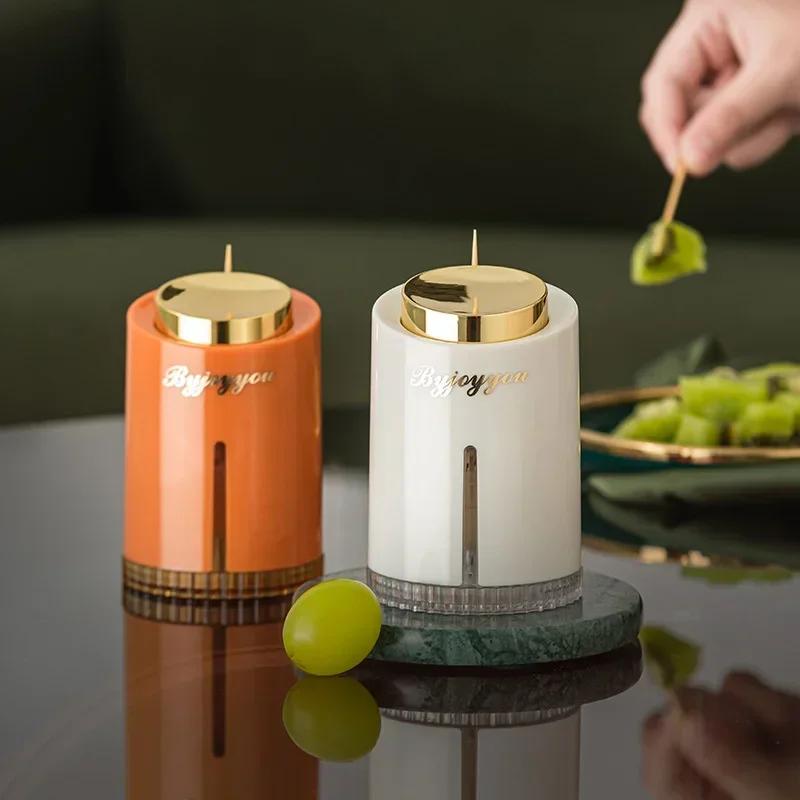 Automatic Pop-up Toothpick Holder Container Household Table Toothpick Storage Box Home Living Room Creative Toothpick Dispenser