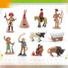 Wild West Pvc Model Figures Set With Chief And Cowboy For Kids Desk Display And Play