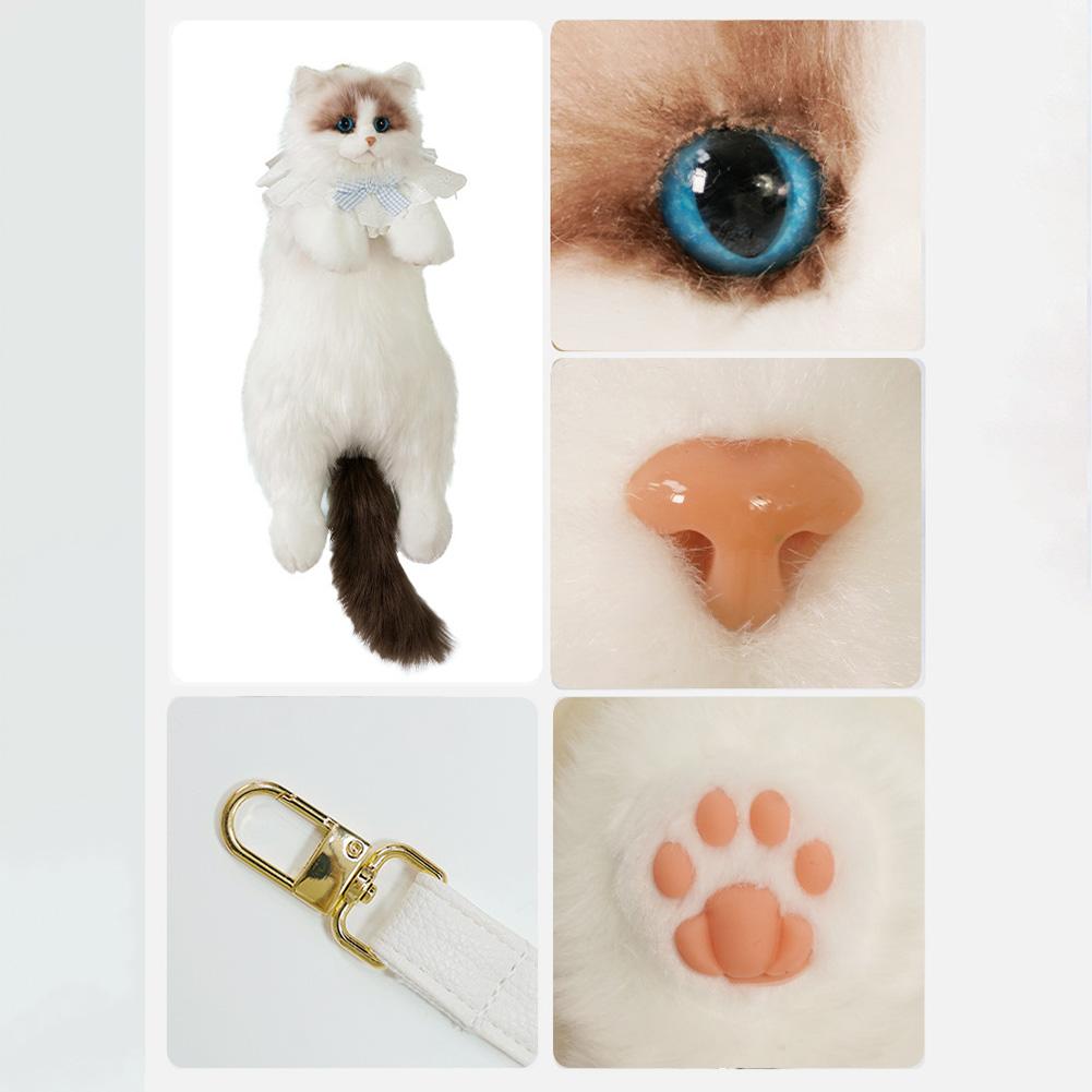 Simulated Cat Shaped Backpack,Kawaii Soft Plush Trendy Backpack Purse,Cute Cat Shoulder Bag For Woman Girls School Bag Gift