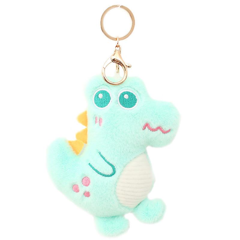 Adorable Cartoon Dinosaur Plush Keychain Soft Snow Mink Stuffed Pp Cotton Toy