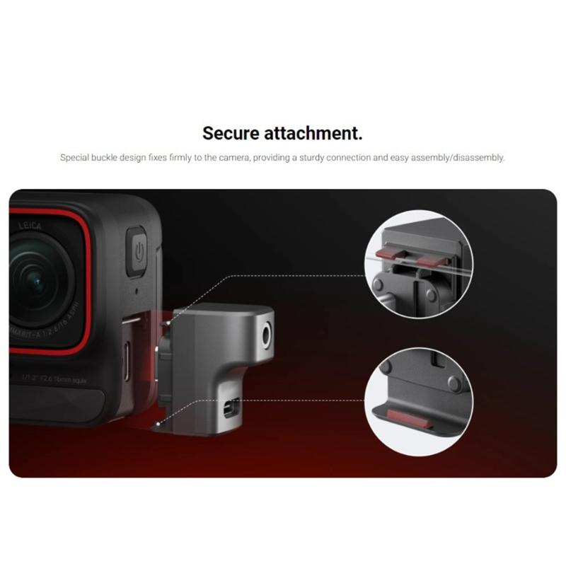 External Microphone Adapter for 360 Ace/Ace Pro Camera Type C and 3.5mm Ports Support Charger and Record Accessories