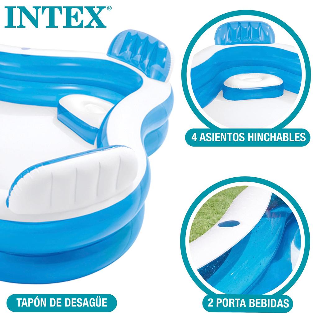 INTEX Float Swim Center Family Lounge Pool Square Multicolor 229 X 229 X 66 Cm 56475 Japanese [Genuine Product]