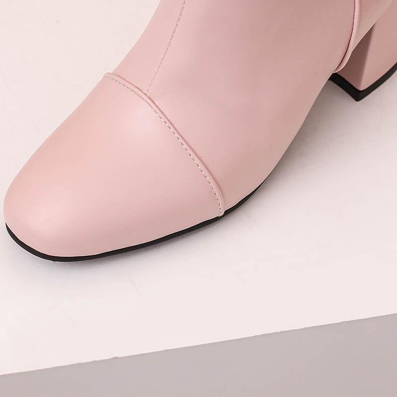Damskie botki na wysokim obcasie jesień i zima nowy kolor rzymskie botki grube obcasy duże rozmiary damskie buty