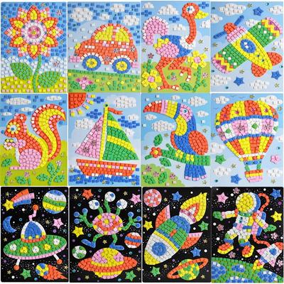 Kids Game  Early Educational DIY Kits Drawing Toys EVA Foam  Stickers 3D Mosaics Puzzle