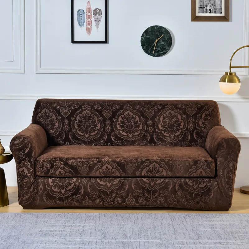 

Короткий эластичный чехол для дивана с тиснением, универсальный универсальный чехол, универсальный чехол для дивана в скандинавском стиле, подушка для дивана 1 seater кофейный