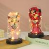 Glass Cover Exquisite Ornament Eternal Dried Flower Rose Soap Bouquet Qixi Festival Valentine's Day Birthday Gift for Boyfriend and Girlfriend