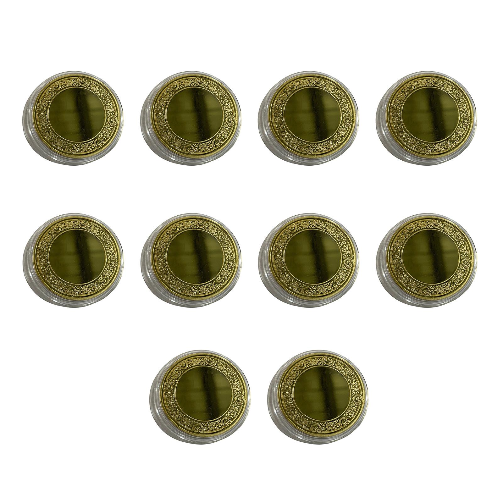 

Набор из 10 чистых монет для гравировки 40 мм, цельнометаллических с покрытием, монеты с цветочным краем и защитной коробкой для персонализированных поделок золотой