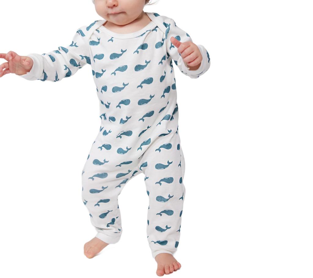 Snapless Romper A0CKM 12 months 74cm [Petit Bateau] Off-white/Green