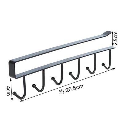 Wrought Iron Kitchen Cabinet Storage Rack with Multifunctional Hooks and Traceless Design