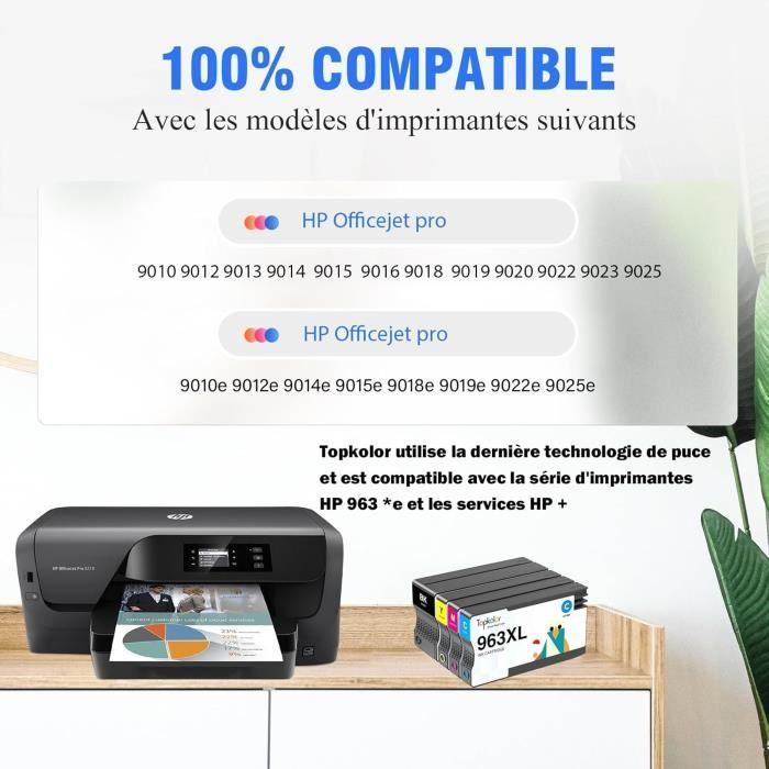 Cartouches d'encre - TOPKOLOR - 963XL - Compatible HP - Pack de 4 - Haute capacité d'impression