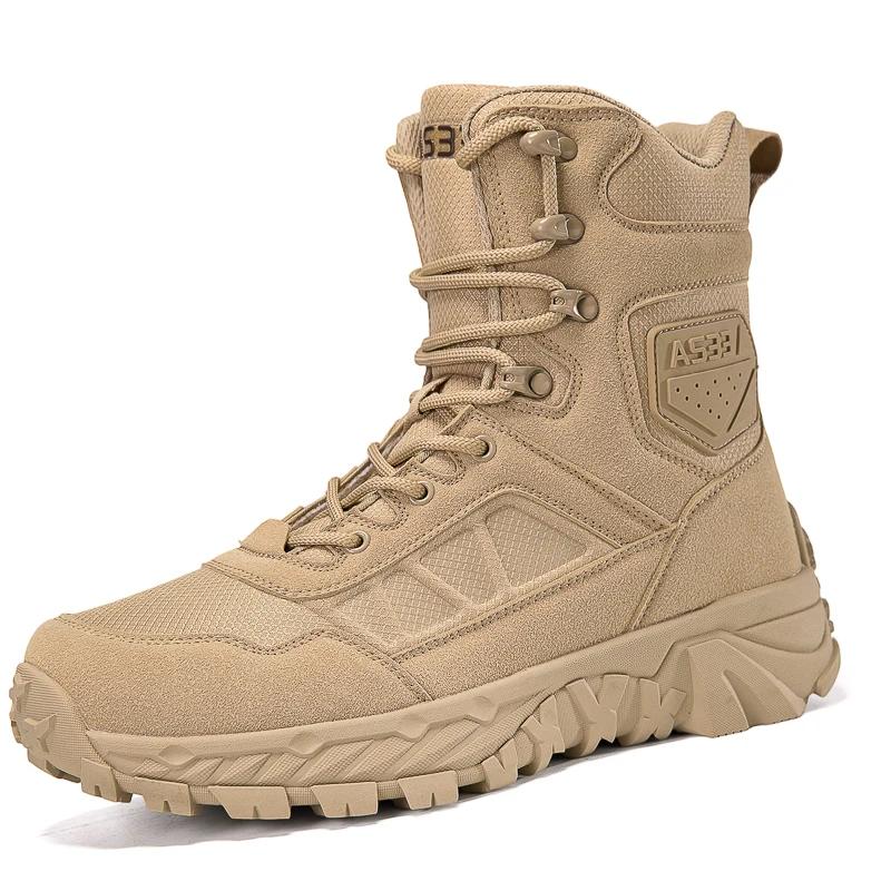 Men Tactical Boots Lace Up Brand Ankle Hiking Shoes Desert Work Boots Waterproof Unisex Climbing Shoes Zapatos Para Hombre Male