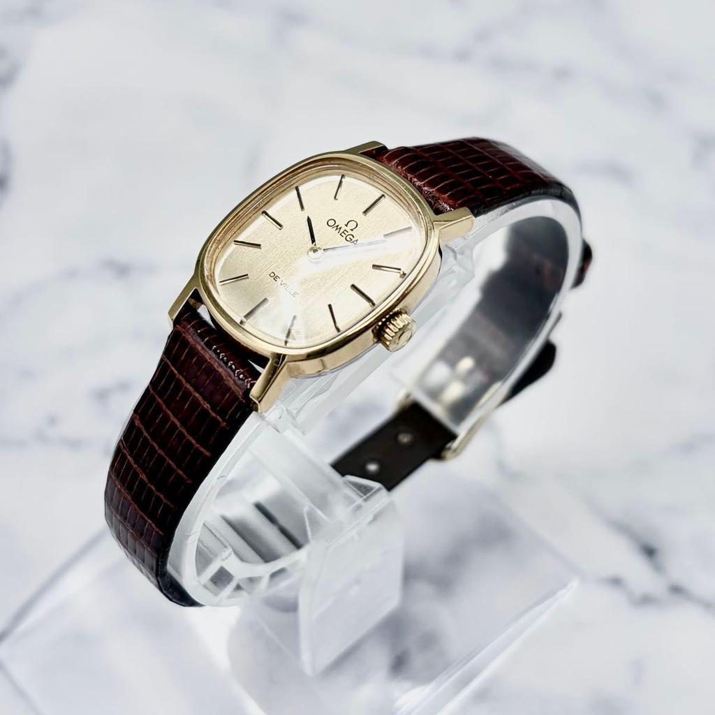 Used [Beautiful] Omega De Ville Manual winding 511.0509 New high quality Lizard genuine leather installed Working item