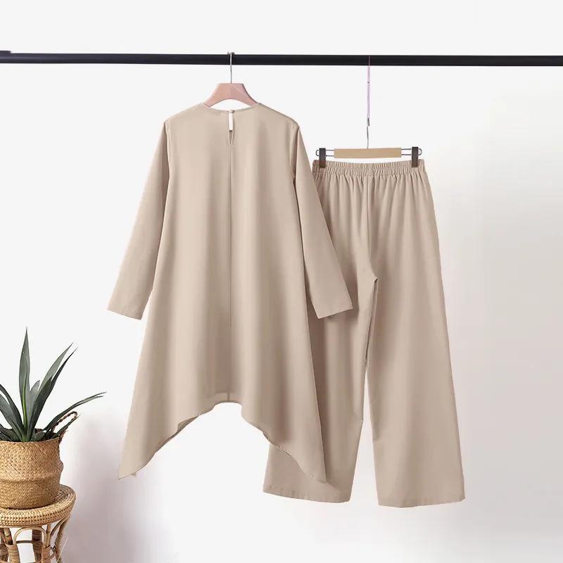 2024 Hot-Selling Solid Color Muslim Attire Set