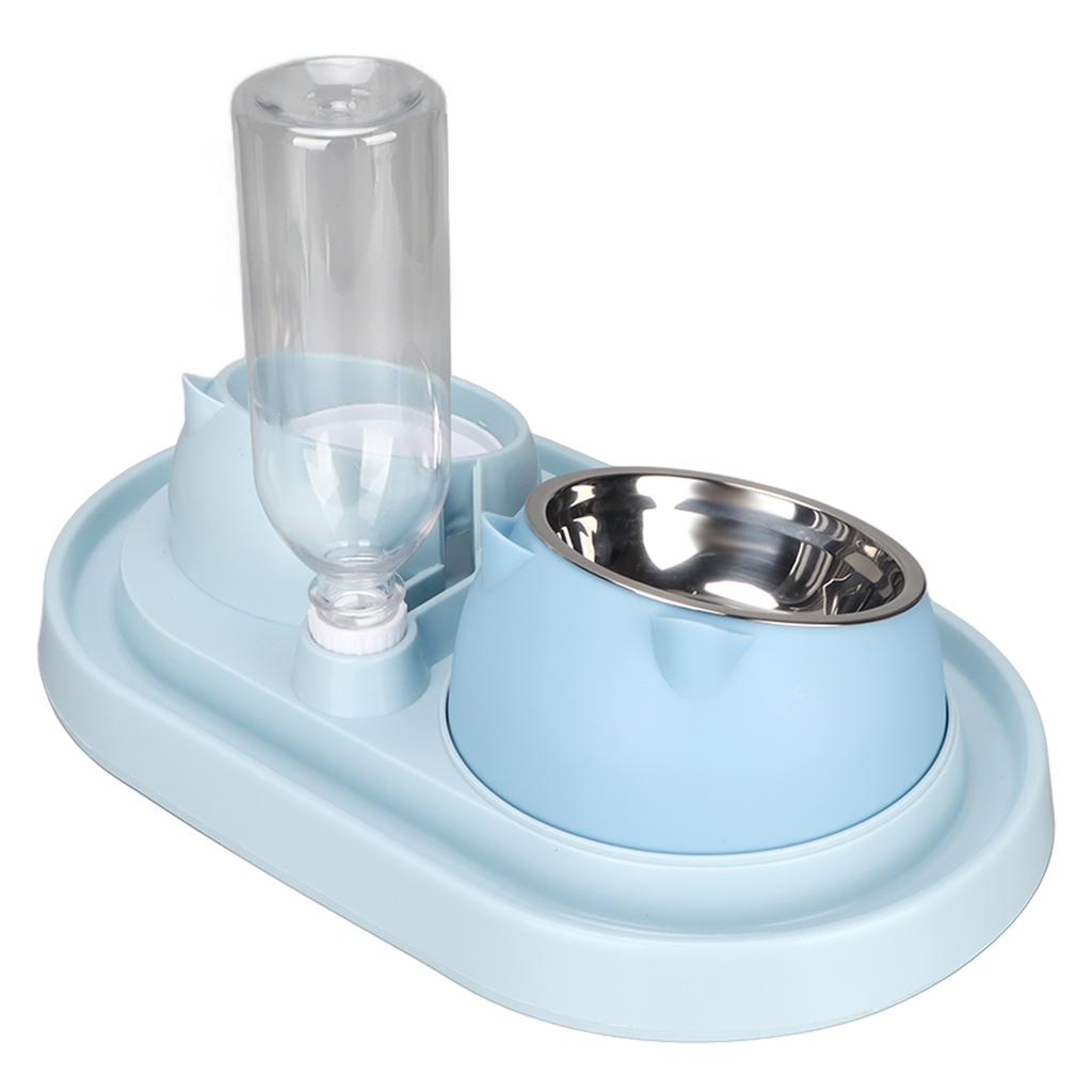 Cat Food and Water Bowl Set Slow Feeding Automatic Drinking Water and Cat Food Bowl for Puppy