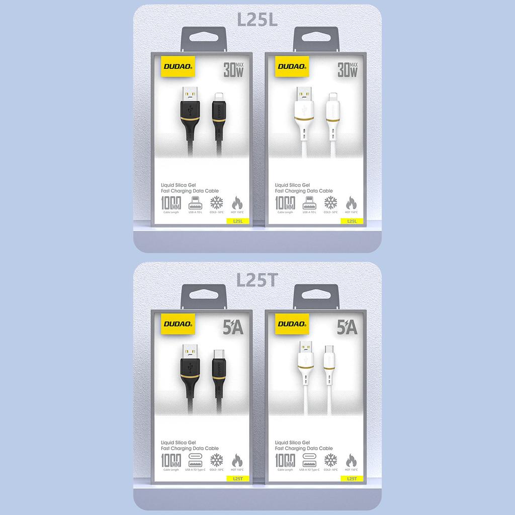Silicone Cable USB-A - USB-C 5A 1m - White