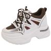 Fashion Mix Color Platform Sneakers Women Spring Pu Leather Thick Bottom Vulcanize Shoes Female Lace-Up Non-Slip Sports Shoes Ladies